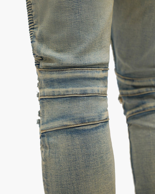 Mr.Biker Vintage Wash Skinny Jeans - Valabasas