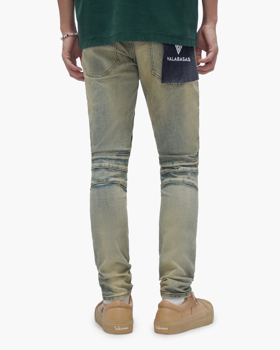 Mr.Biker Vintage Wash Skinny Jeans - Valabasas