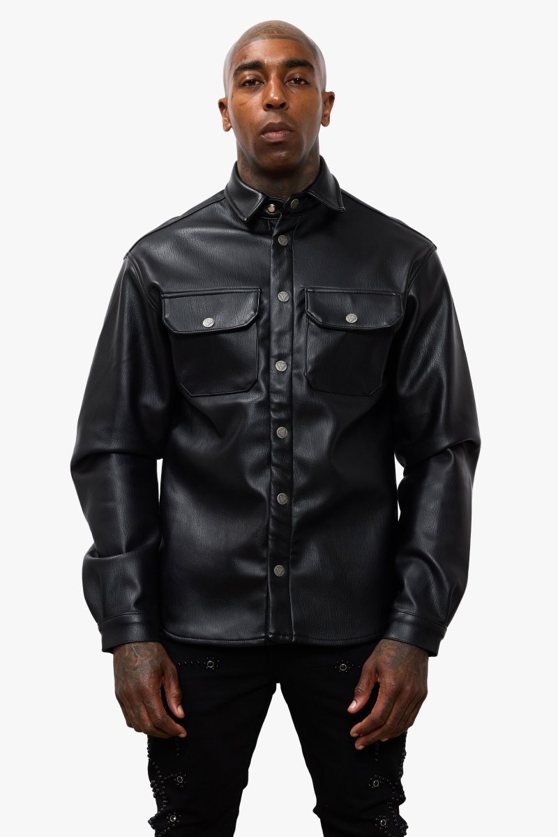 Mr.Button Down Black Leather - Valabasas