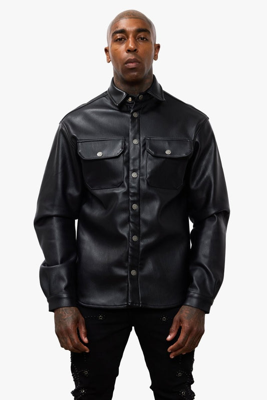 Mr.Button Down Black Leather - Valabasas