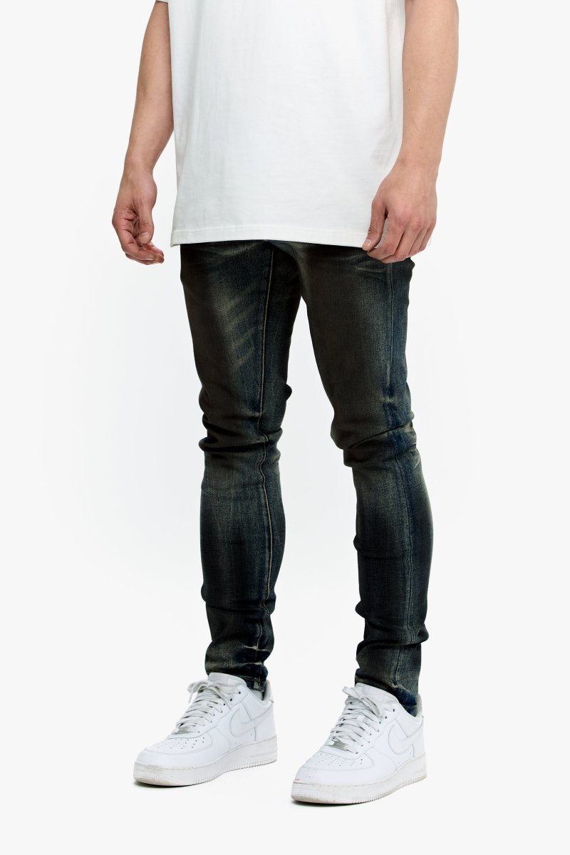 Mr.Flex Dirty Vintage Medium Blue Skinny Jeans - Valabasas