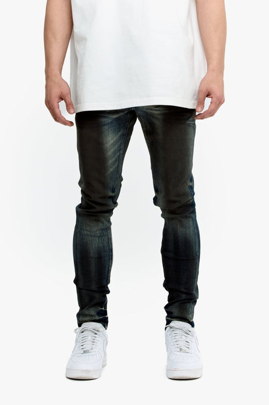 Mr.Flex Dirty Vintage Medium Blue Skinny Jeans - Valabasas