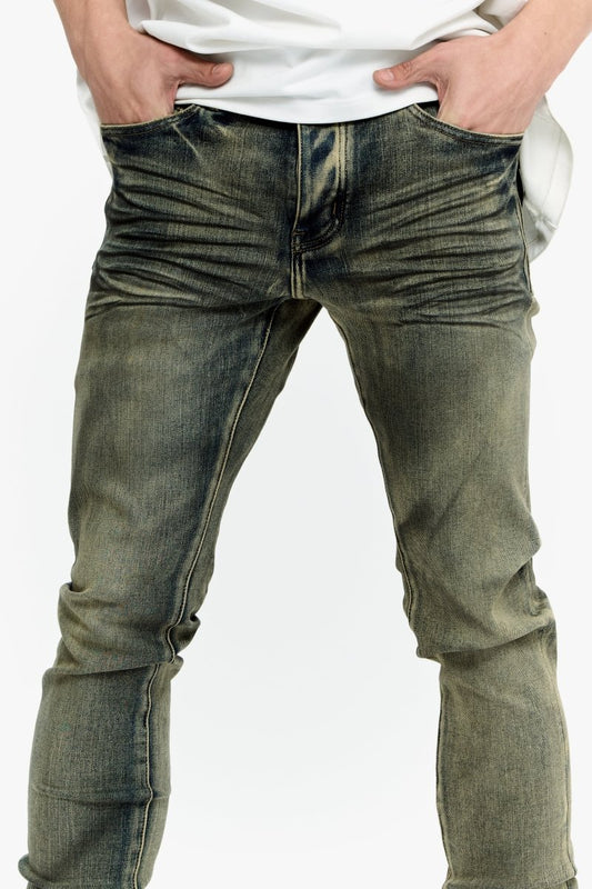 Mr.Flex Skinny Brown/Blue Vintage washed - Valabasas