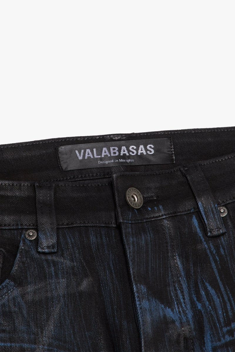 Mr.Flex Skinny Jean Black/Blue waxed - Valabasas