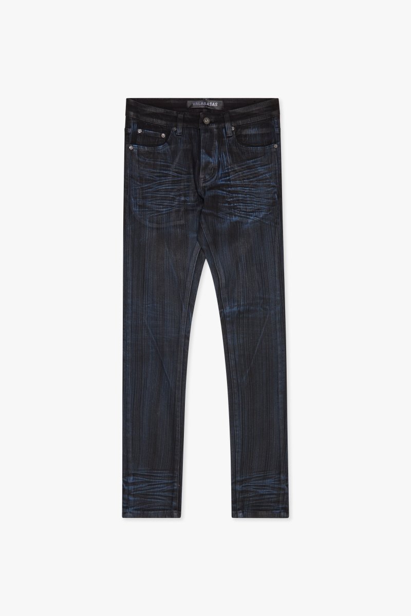 Mr.Flex Skinny Jean Black/Blue waxed - Valabasas