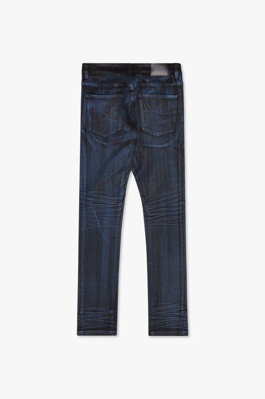 Mr.Flex Skinny Jean Black/Blue waxed - Valabasas