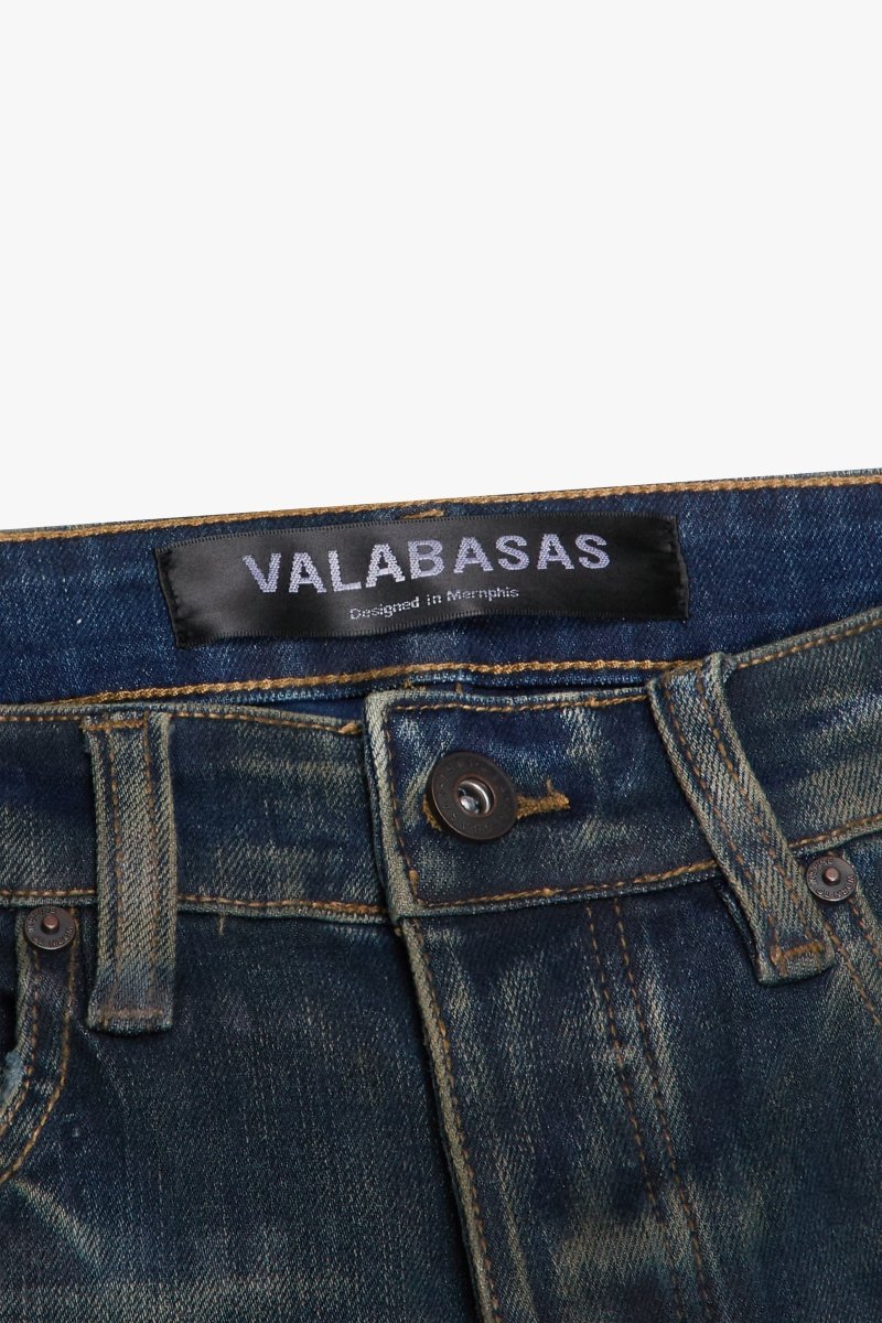 Mr.Flex Skinny Vintage Waxed Blue - Valabasas