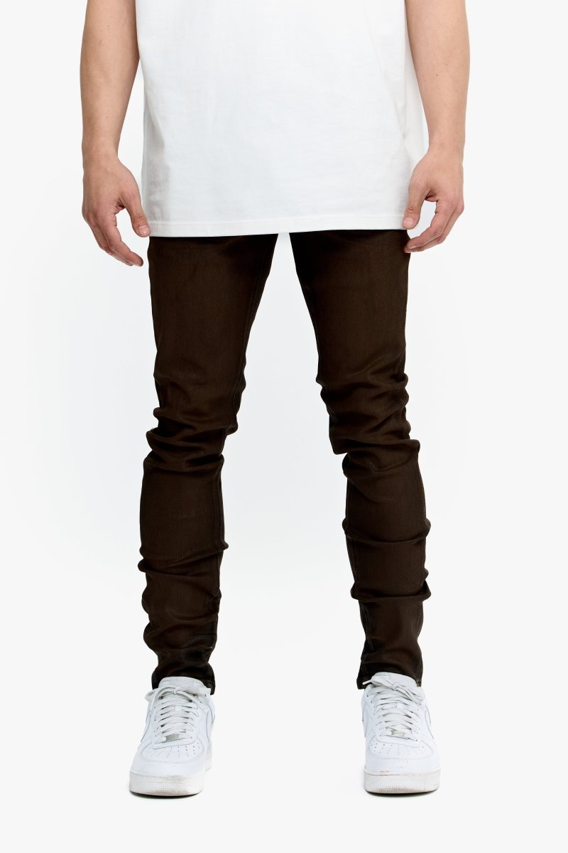 Mr.Flex Tan Waxed Skinny Jeans - Valabasas