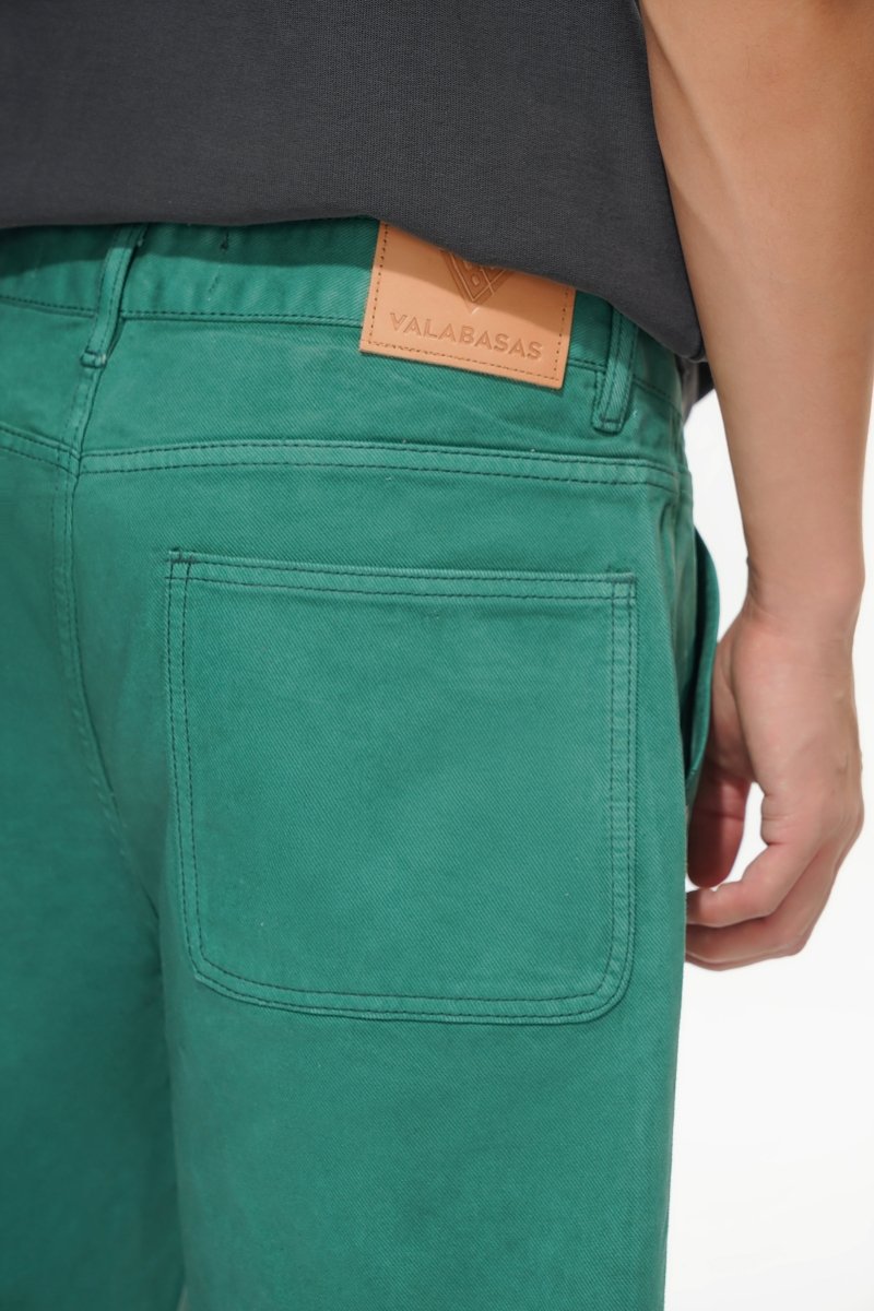 Mr.Shorts Green Waxed Jorts - Valabasas