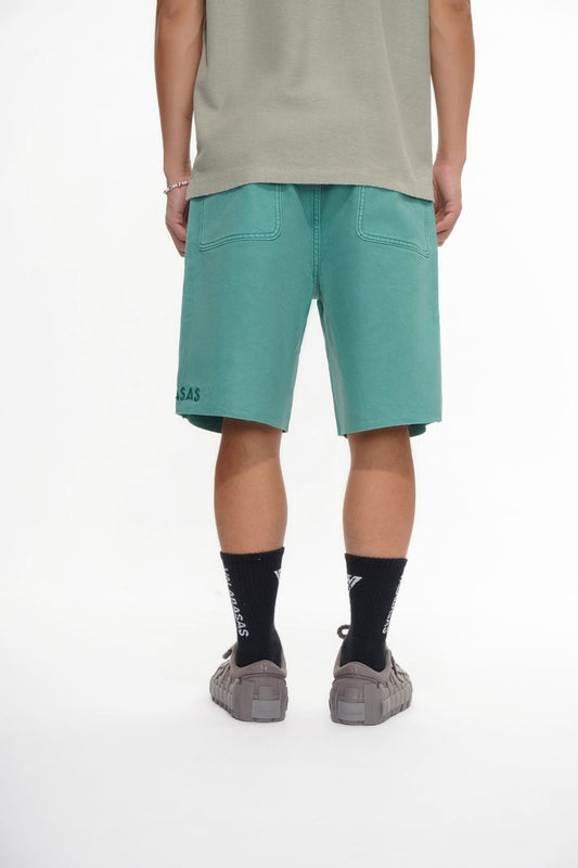 Mr.Shorts Teal Waxed Jorts - Valabasas