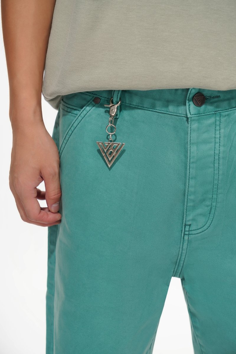 Mr.Shorts Teal Waxed Jorts - Valabasas