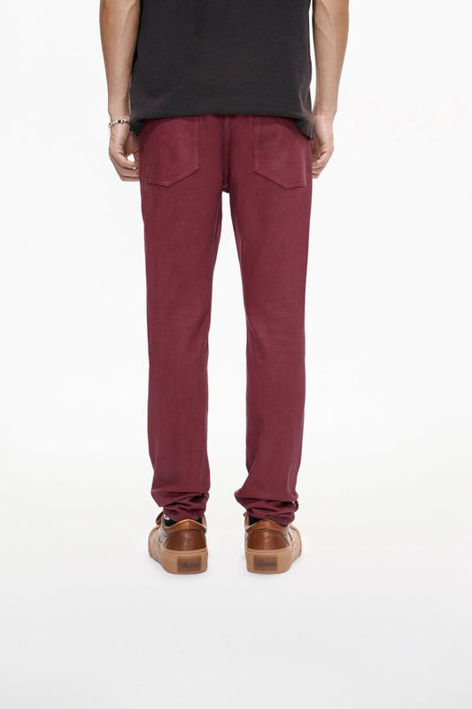 Mr.Slim Burgundy Waxed Skinny Jean - Valabasas