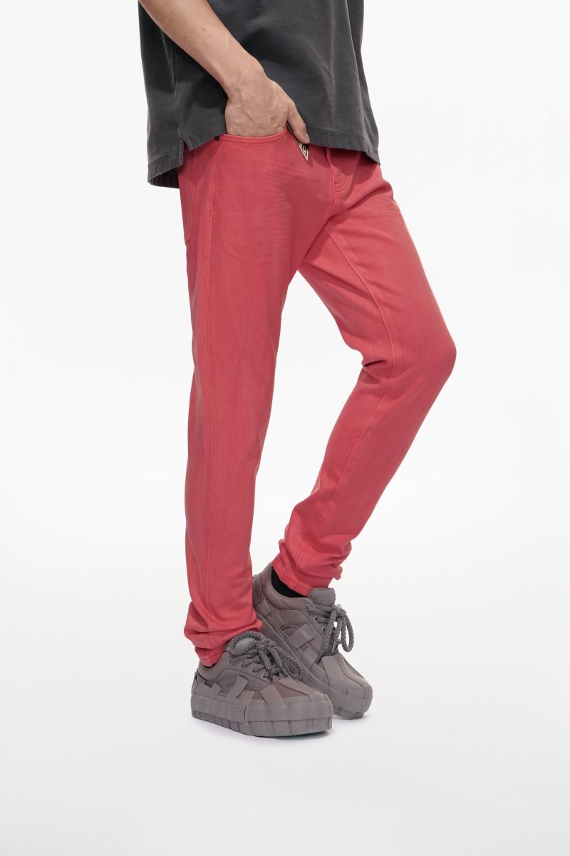 Mr.Slim Coral Waxed Skinny Jean - Valabasas