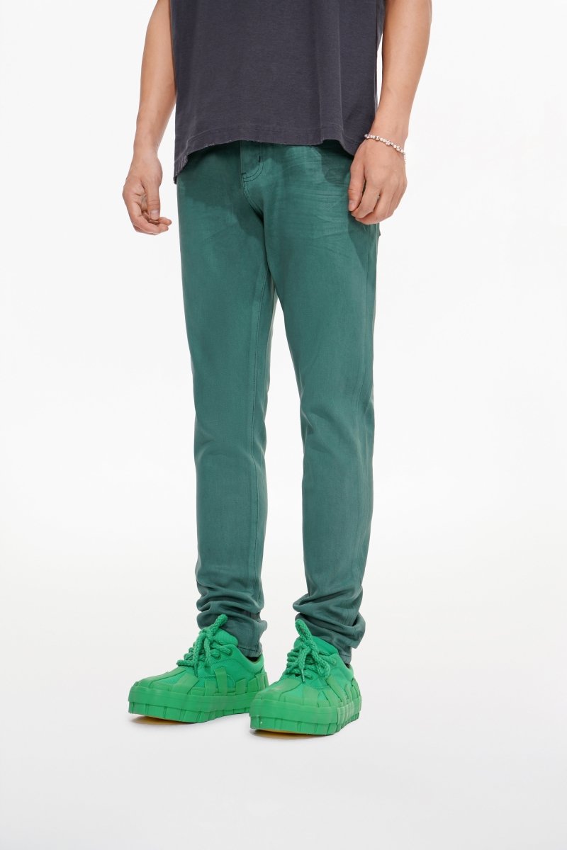 Mr.Slim Green Waxed Skinny Jean - Valabasas