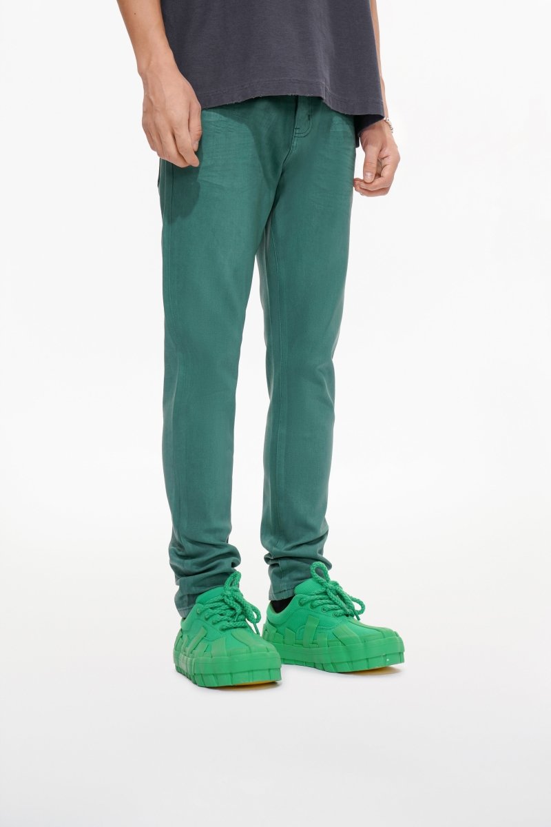 Mr.Slim Green Waxed Skinny Jean - Valabasas