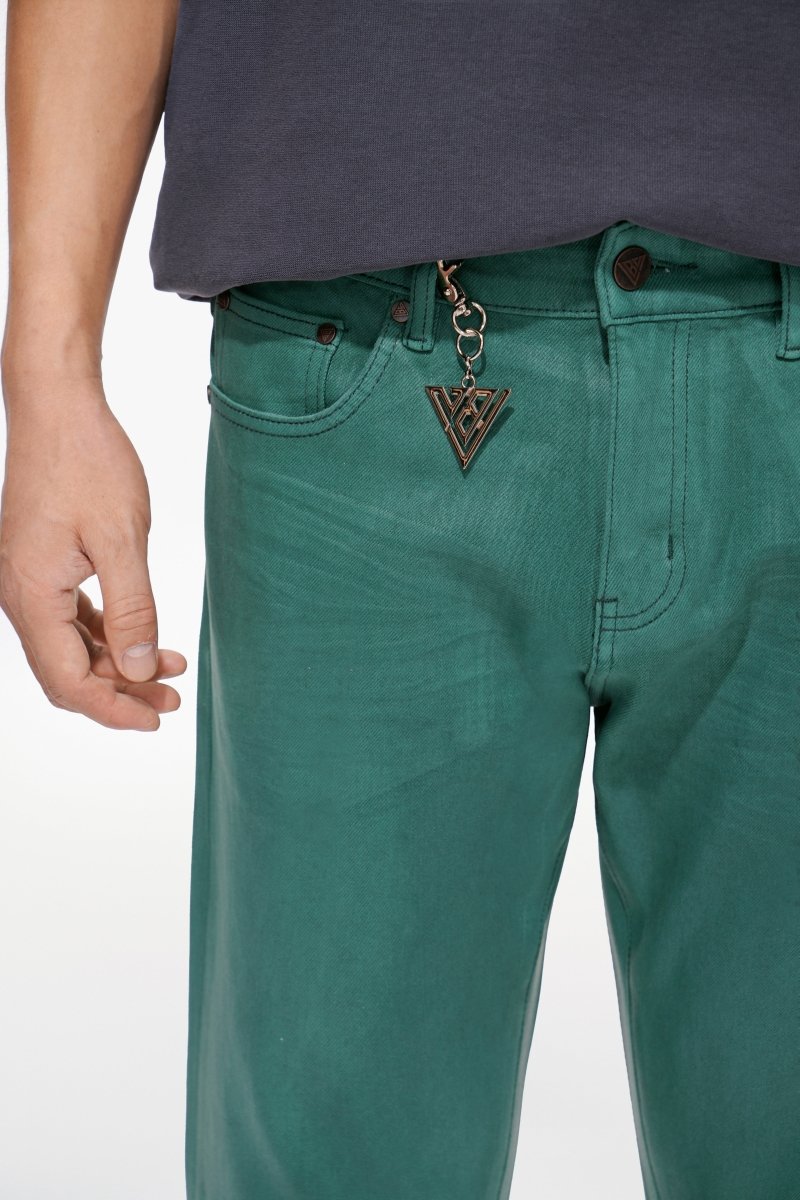 Mr.Slim Green Waxed Skinny Jean - Valabasas