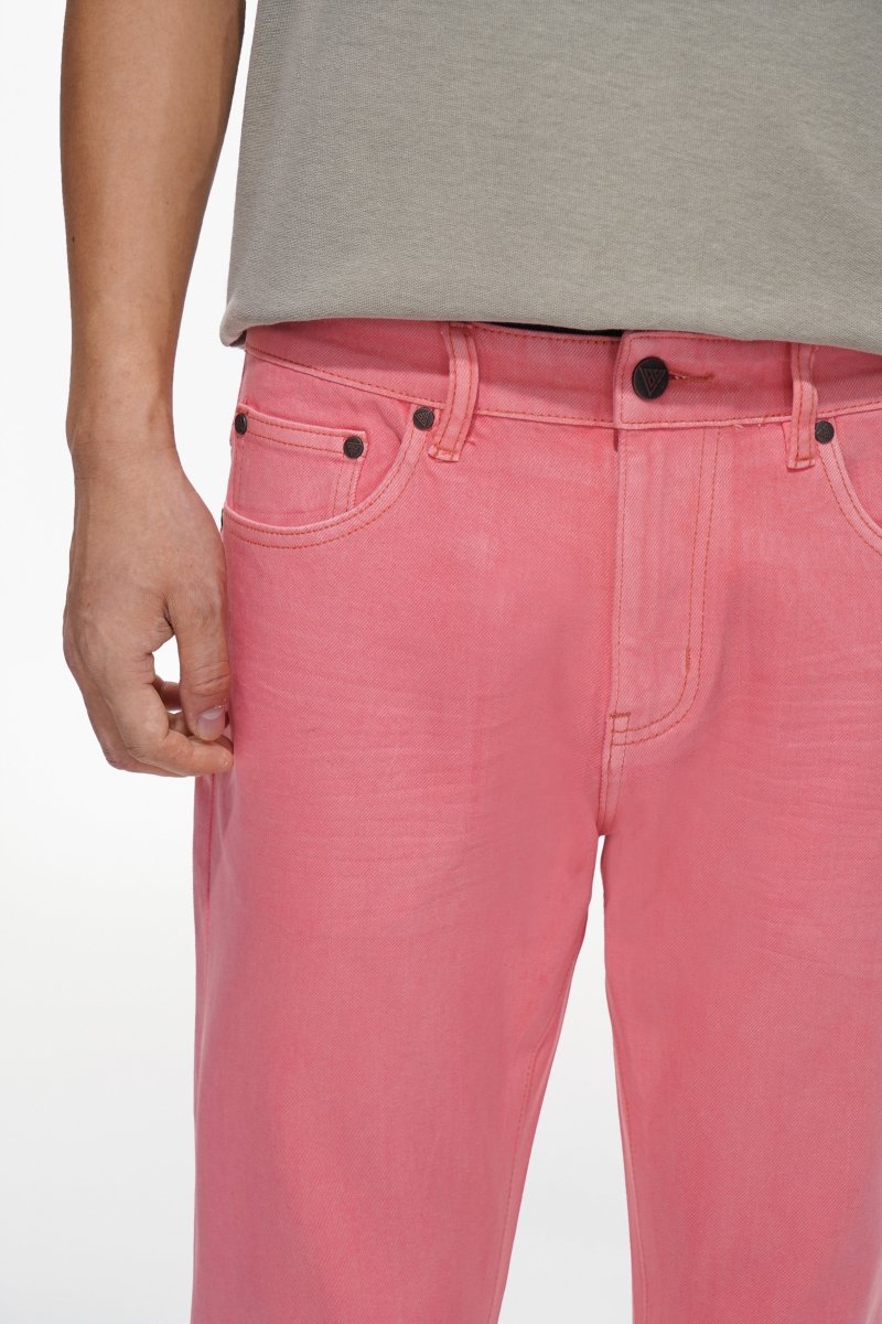 Mr.Slim Light Coral Waxed Skinny Jean - Valabasas