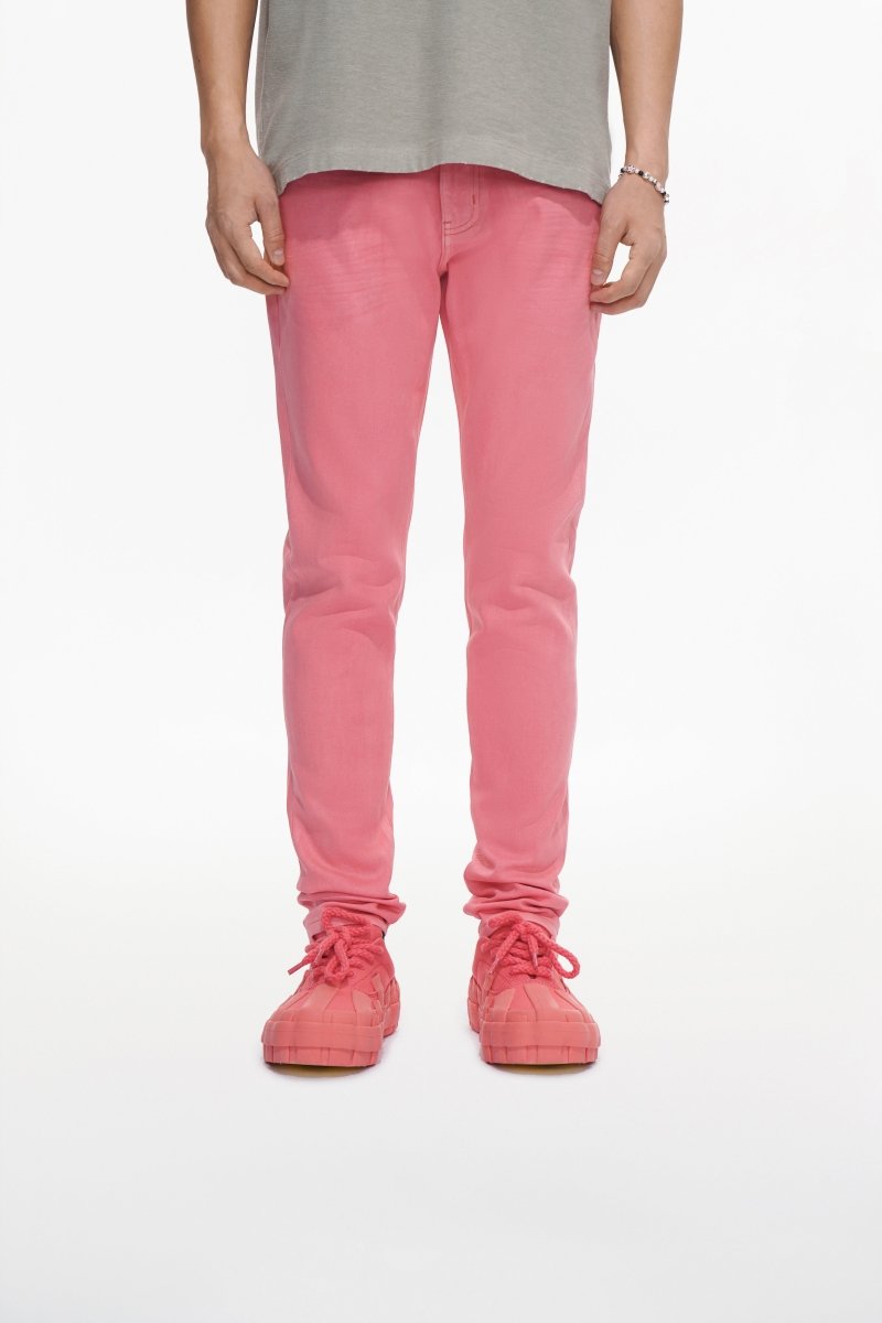 Mr.Slim Light Coral Waxed Skinny Jean - Valabasas