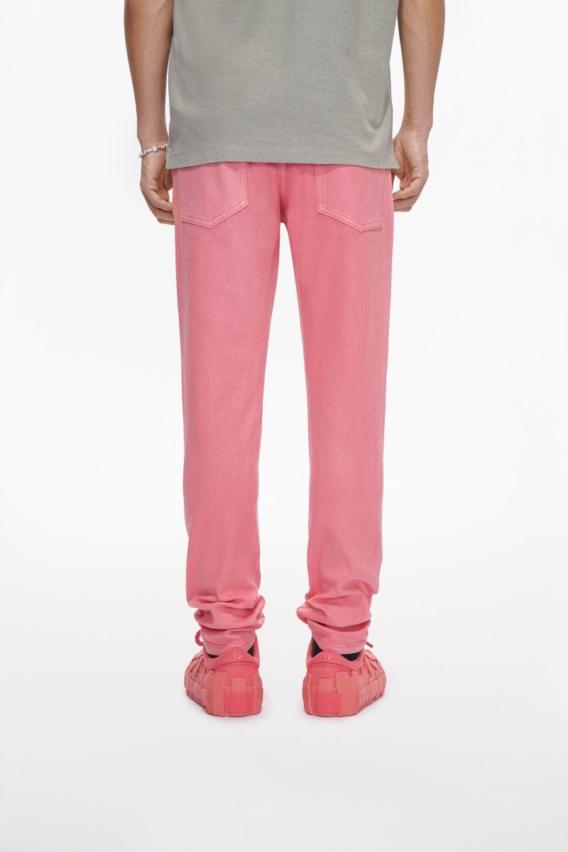 Mr.Slim Light Coral Waxed Skinny Jean - Valabasas