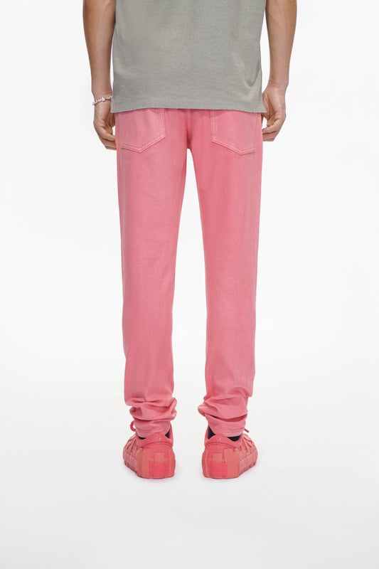 Mr.Slim Light Coral Waxed Skinny Jean - Valabasas