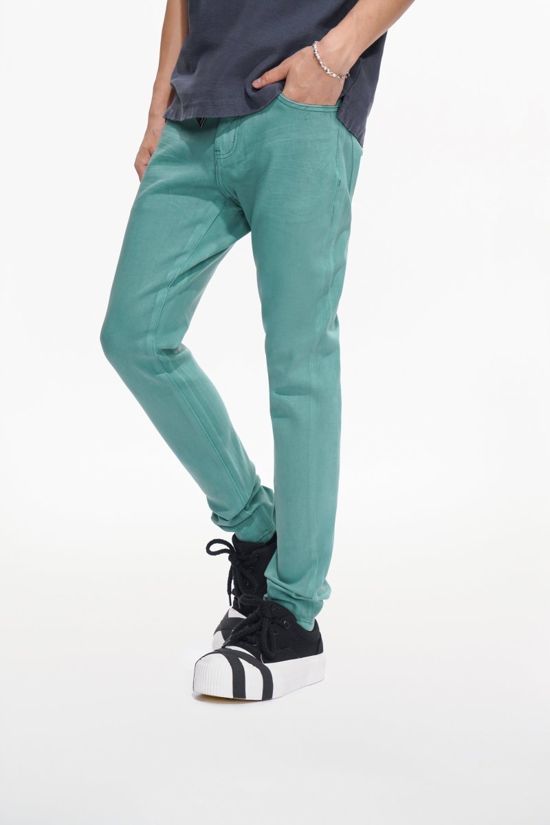 Mr.Slim Teal Waxed Skinny Jean - Valabasas