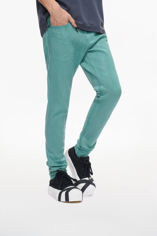 Mr.Slim Teal Waxed Skinny Jean - Valabasas