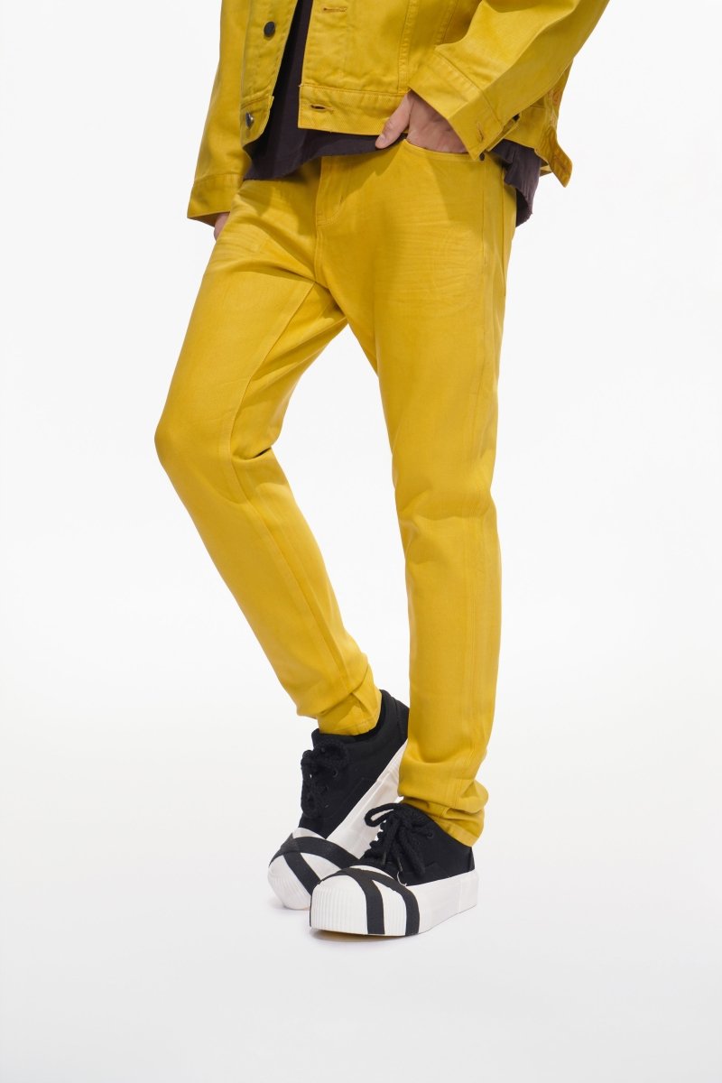 Mr.Slim Yellow Waxed Skinny Jean - Valabasas