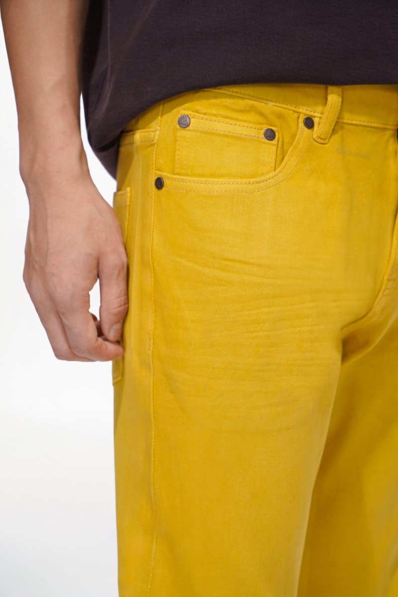 Mr.Slim Yellow Waxed Skinny Jean - Valabasas