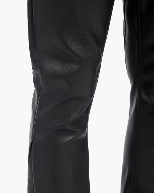 Mr.Stacked Black Leather Pants - Valabasas