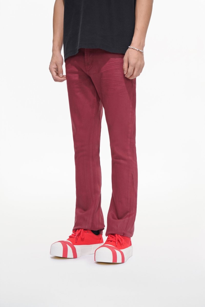 Mr.Stacked Burgundy Waxed Jean - Valabasas