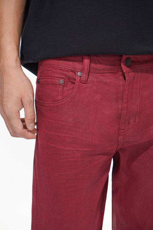 Mr.Stacked Burgundy Waxed Jean - Valabasas