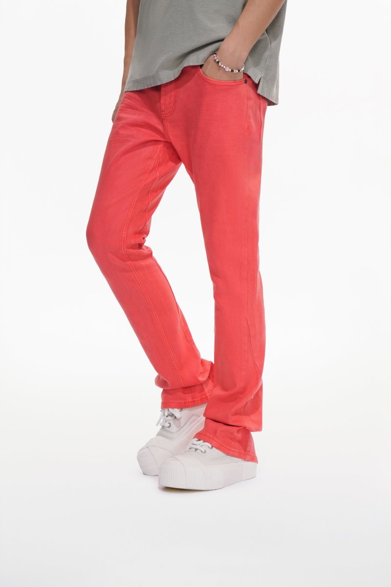 Mr.Stacked Coral Waxed Jean - Valabasas