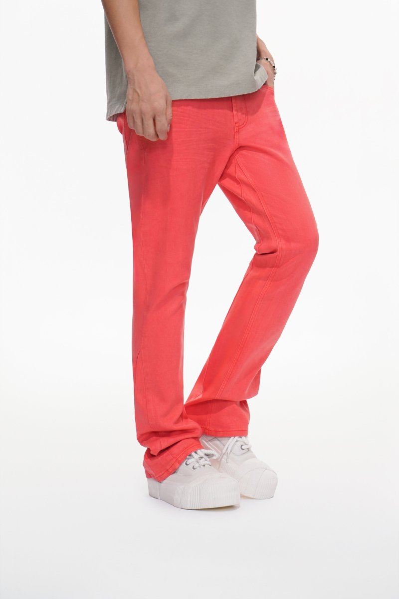 Mr.Stacked Coral Waxed Jean - Valabasas