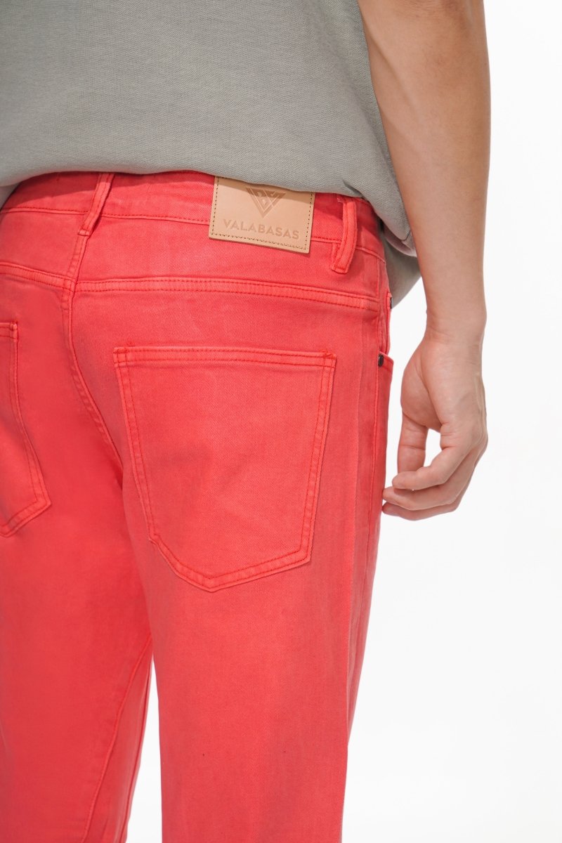 Mr.Stacked Coral Waxed Jean - Valabasas