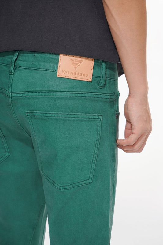 Mr.Stacked Green Waxed Jean - Valabasas
