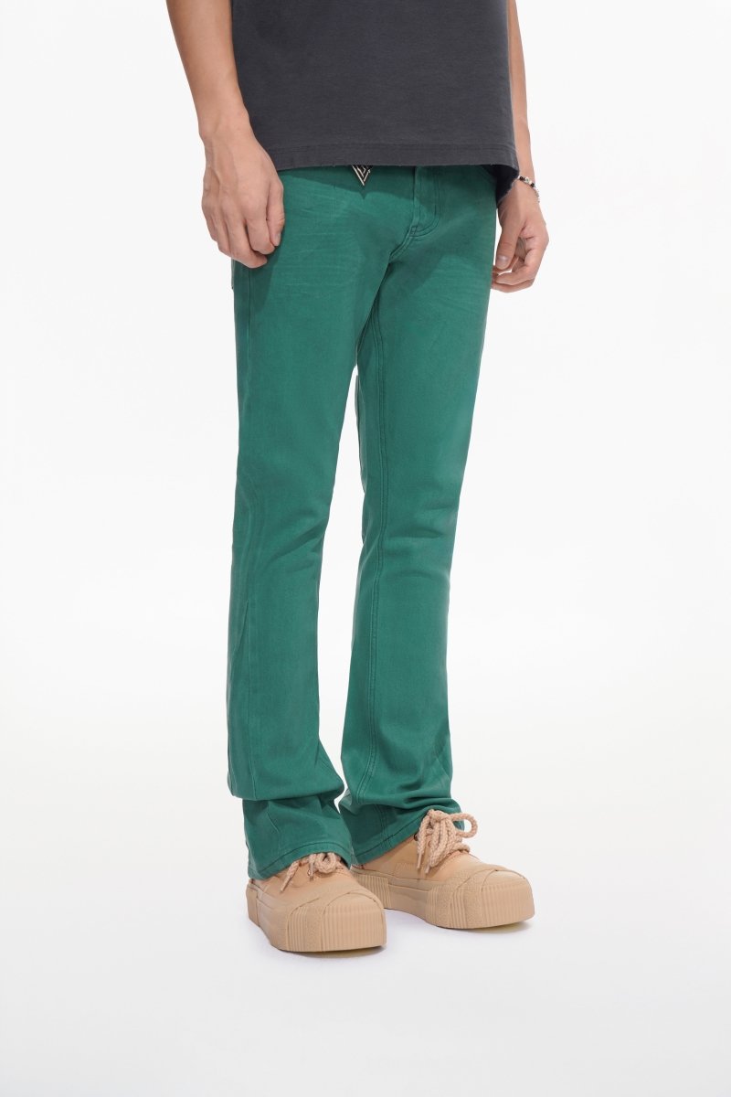 Mr.Stacked Green Waxed Jean - Valabasas