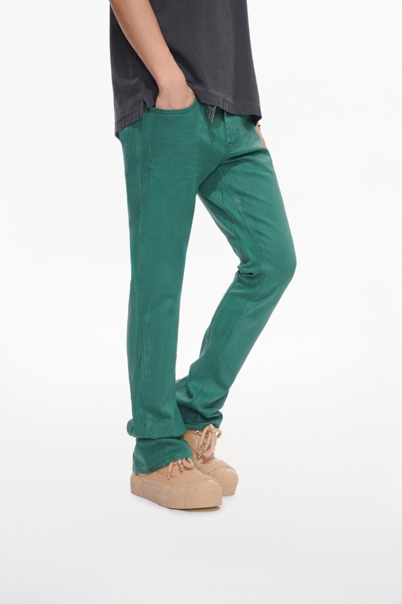 Mr.Stacked Green Waxed Jean - Valabasas