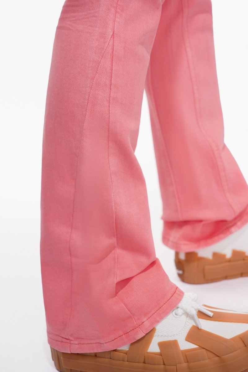 Mr.Stacked Light Coral Waxed Jeans - Valabasas