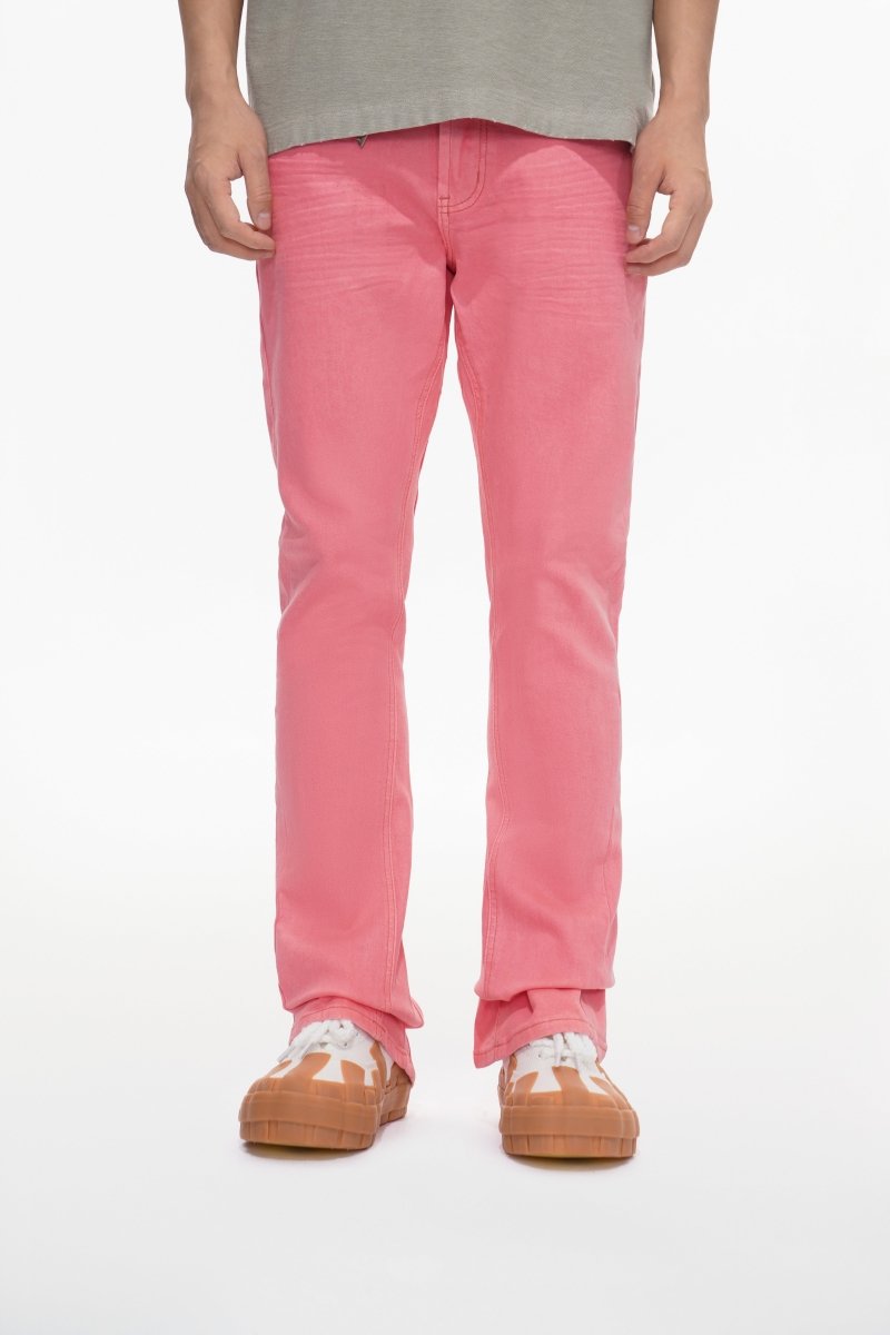 Mr.Stacked Light Coral Waxed Jeans - Valabasas