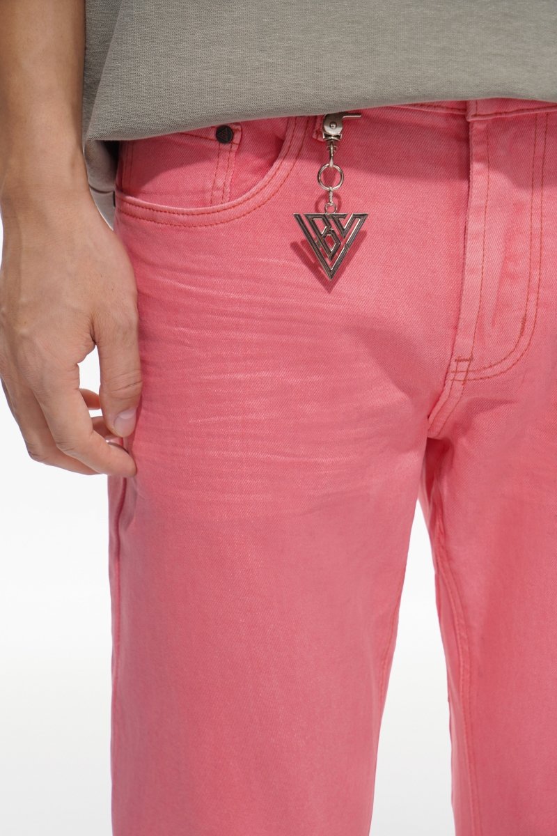 Mr.Stacked Light Coral Waxed Jeans - Valabasas