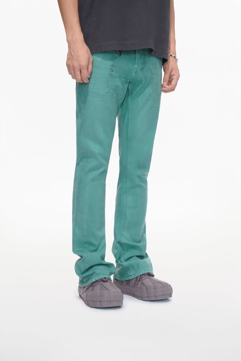 Mr.Stacked Teal Waxed Jean - Valabasas