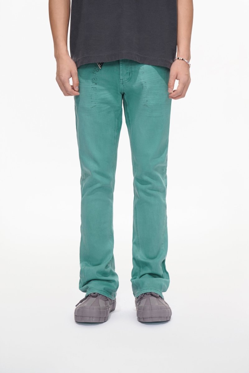 Mr.Stacked Teal Waxed Jean - Valabasas