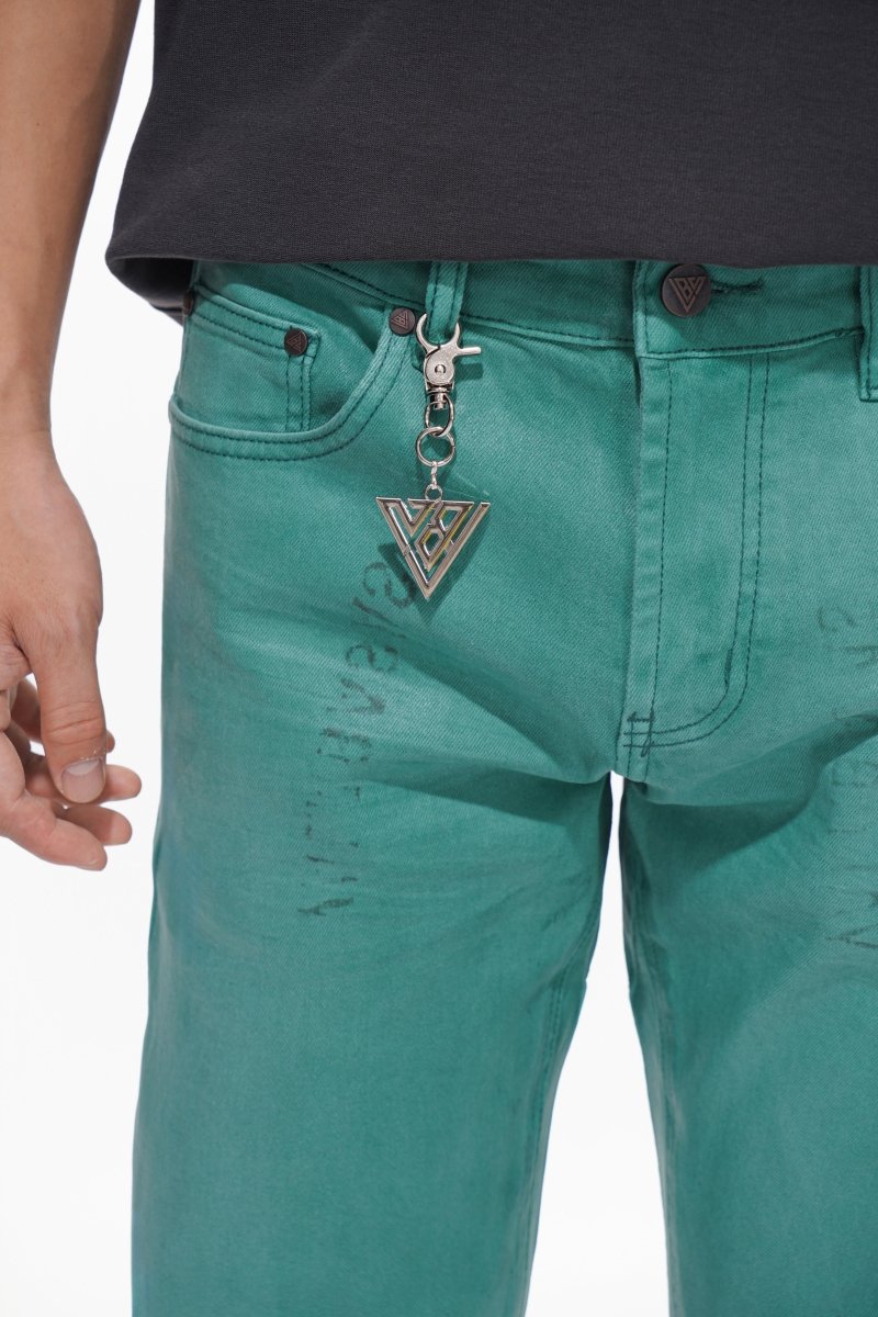 Mr.Stacked Teal Waxed Jean – Valabasas