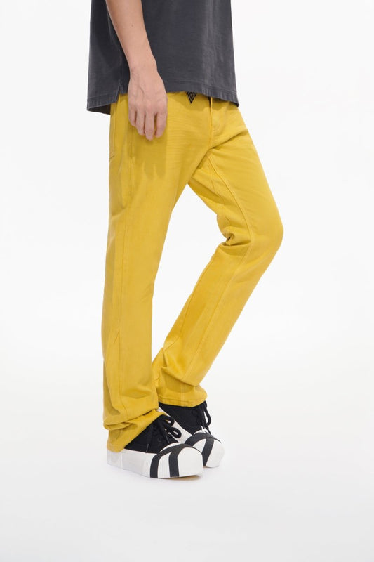 Mr.Stacked Yellow Waxed Jean - Valabasas