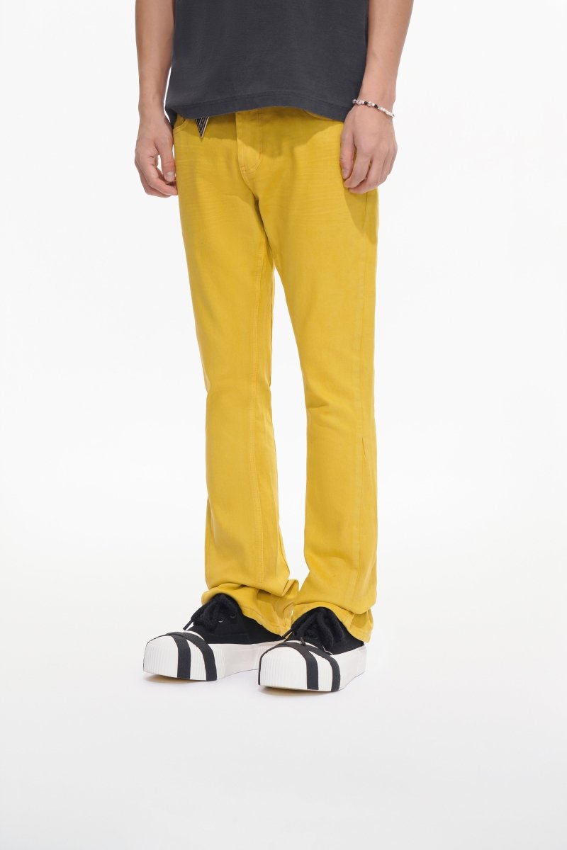 Mr.Stacked Yellow Waxed Jean – Valabasas