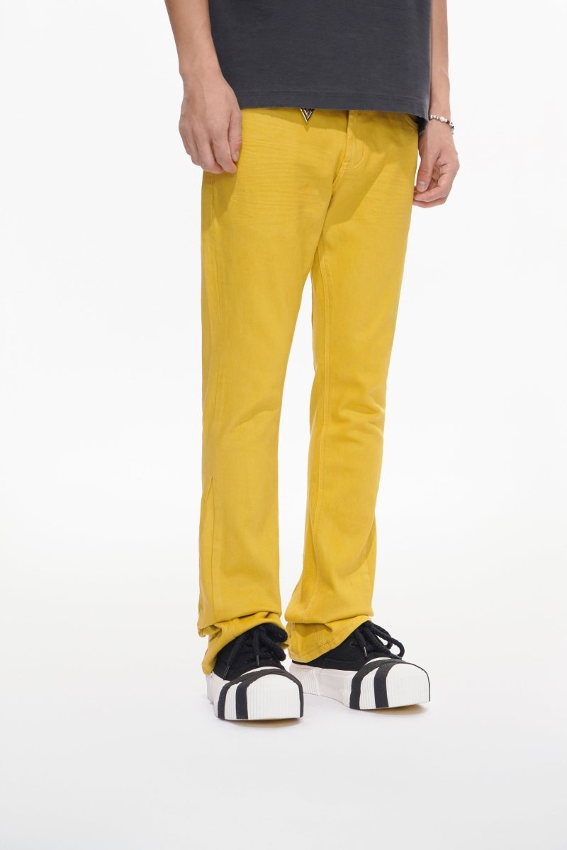 Mr.Stacked Yellow Waxed Jean - Valabasas