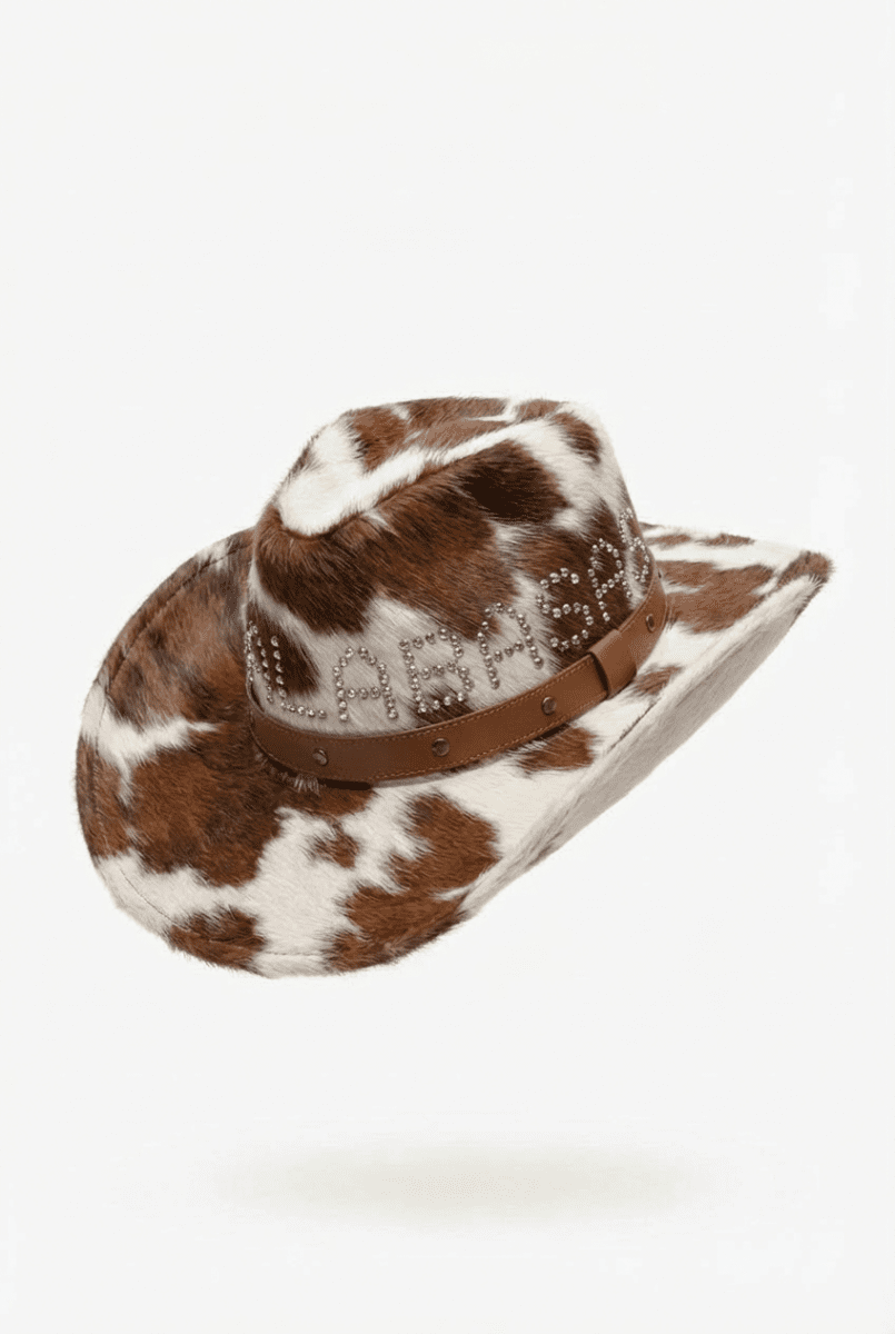 Mucca 100% Cowhide Hat – Brown & Cream - Valabasas