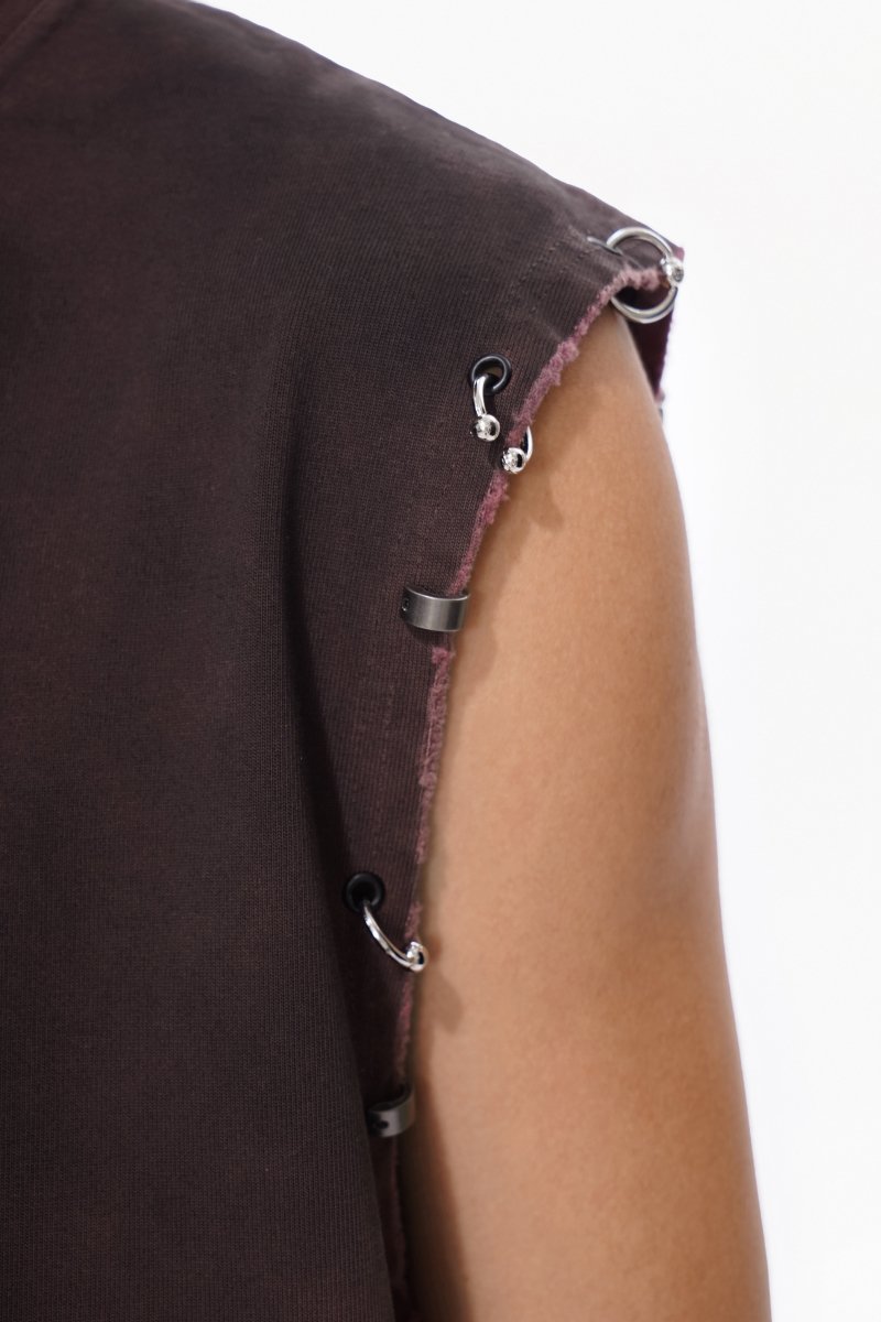 Night Cutoff Tee Red - Valabasas