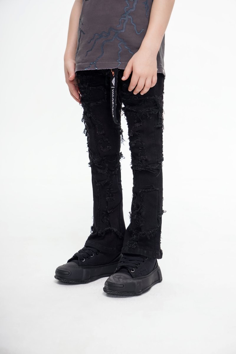 Oblivion Kids Stacked Denim Black - Valabasas