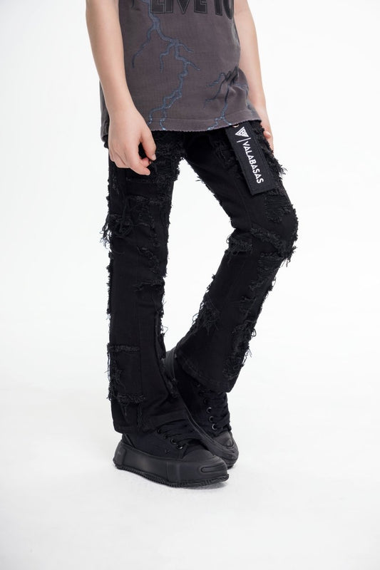 Oblivion Kids Stacked Denim Black - Valabasas
